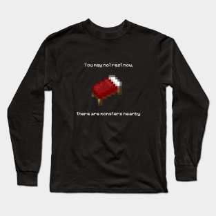Minecraft Bed Meme Long Sleeve T-Shirt